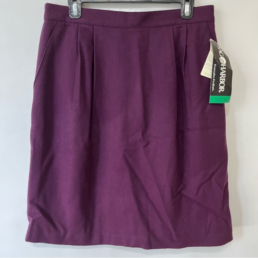 Vintage Sag Harbor Wool Purple Pencil Skirt NWT